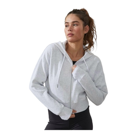 New COTTON ON Women's Plush Cropped Full Zip Hooded Fleece Sweatshirt Gr… - Picture 1 of 1